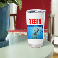 Chihuahua Dog Meme Tumbler Cup Funny Horror Movie Poster Dog Teefs