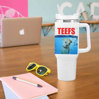 Chihuahua Dog Meme Tumbler With Handle Funny Horror Movie Poster Dog Teefs
