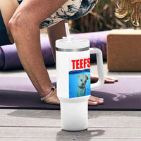 Chihuahua Dog Meme Tumbler With Handle Funny Horror Movie Poster Dog Teefs