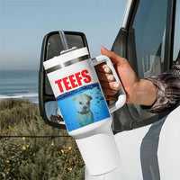 Chihuahua Dog Meme Tumbler With Handle Funny Horror Movie Poster Dog Teefs