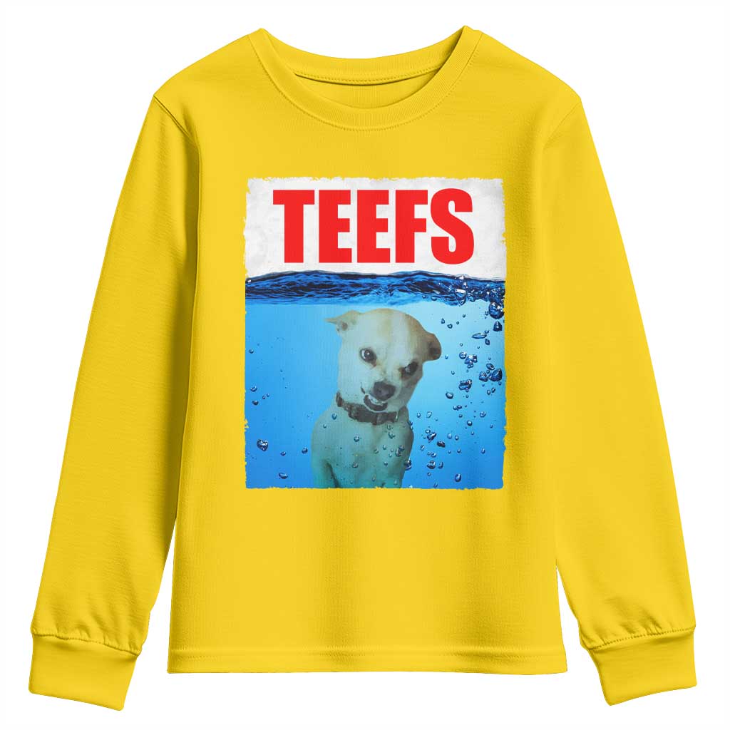 Chihuahua Dog Meme Youth Sweatshirt Funny Horror Movie Poster Dog Teefs - Wonder Print Shop