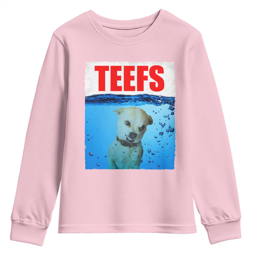Chihuahua Dog Meme Youth Sweatshirt Funny Horror Movie Poster Dog Teefs - Wonder Print Shop