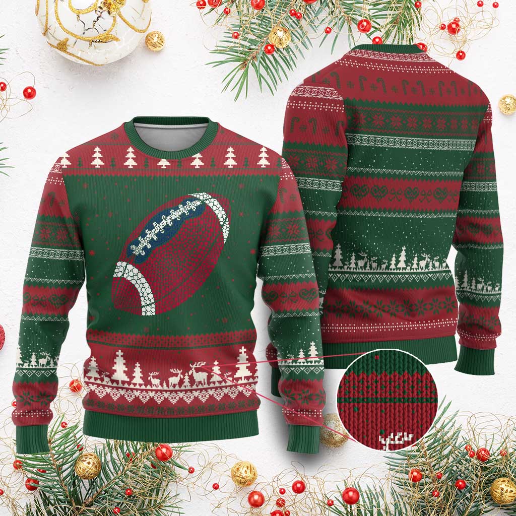 Patriotic Polka Dot Football Ugly Christmas Sweater Dot Day Gift