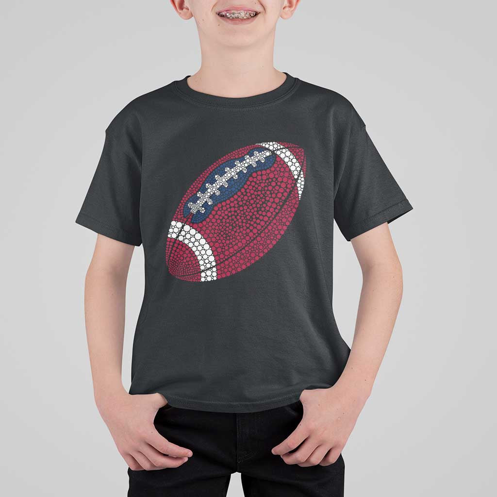 Patriotic Polka Dot Football T Shirt For Kid Dot Day Gift