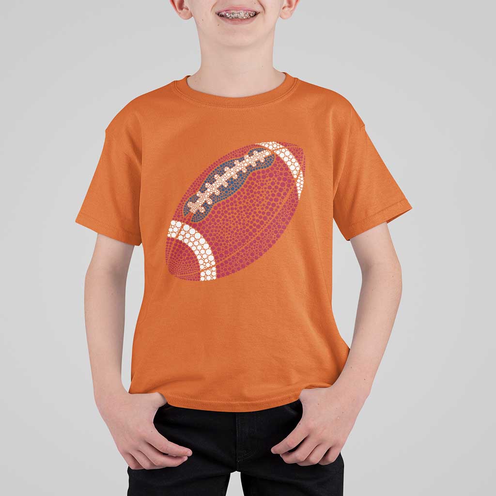 Patriotic Polka Dot Football T Shirt For Kid Dot Day Gift
