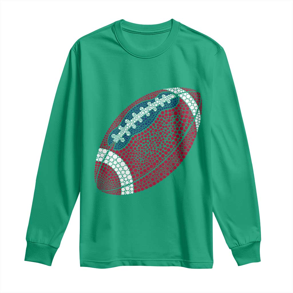 Patriotic Polka Dot Football Long Sleeve Shirt Dot Day Gift