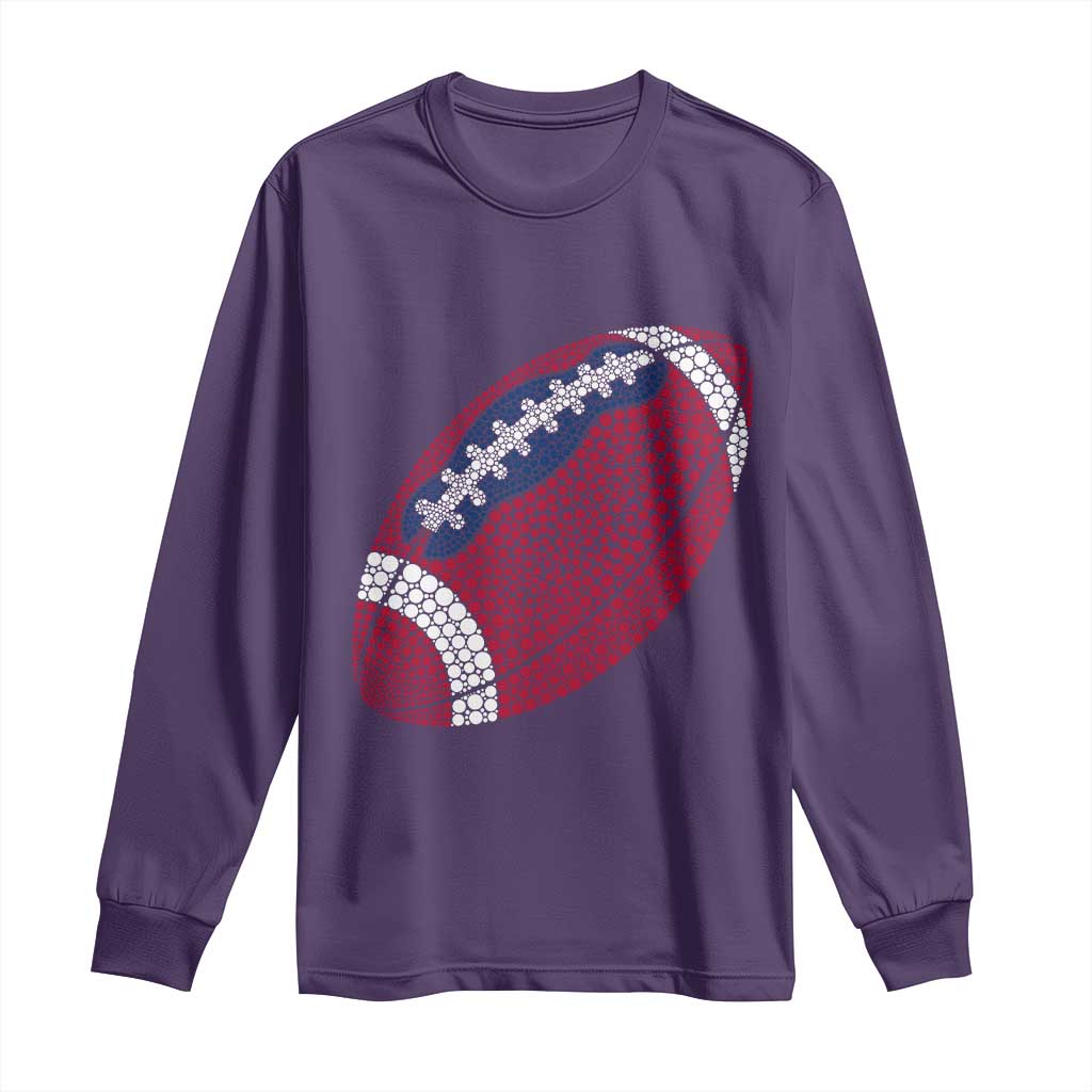 Patriotic Polka Dot Football Long Sleeve Shirt Dot Day Gift