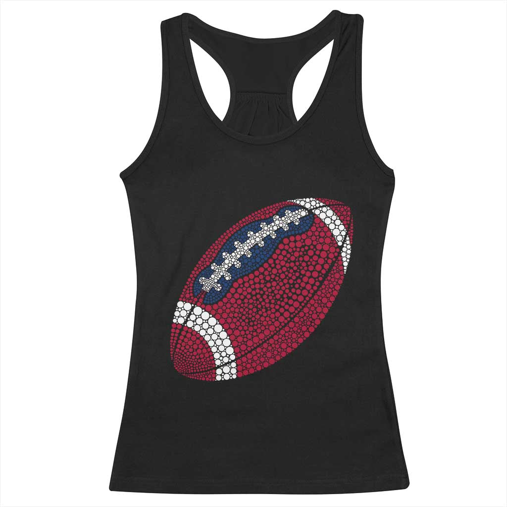 Patriotic Polka Dot Football Racerback Tank Top Dot Day Gift