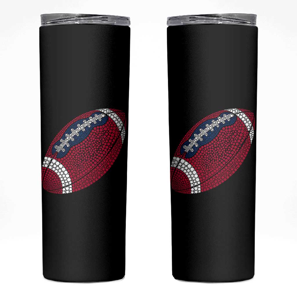 Patriotic Polka Dot Football Skinny Tumbler Dot Day Gift