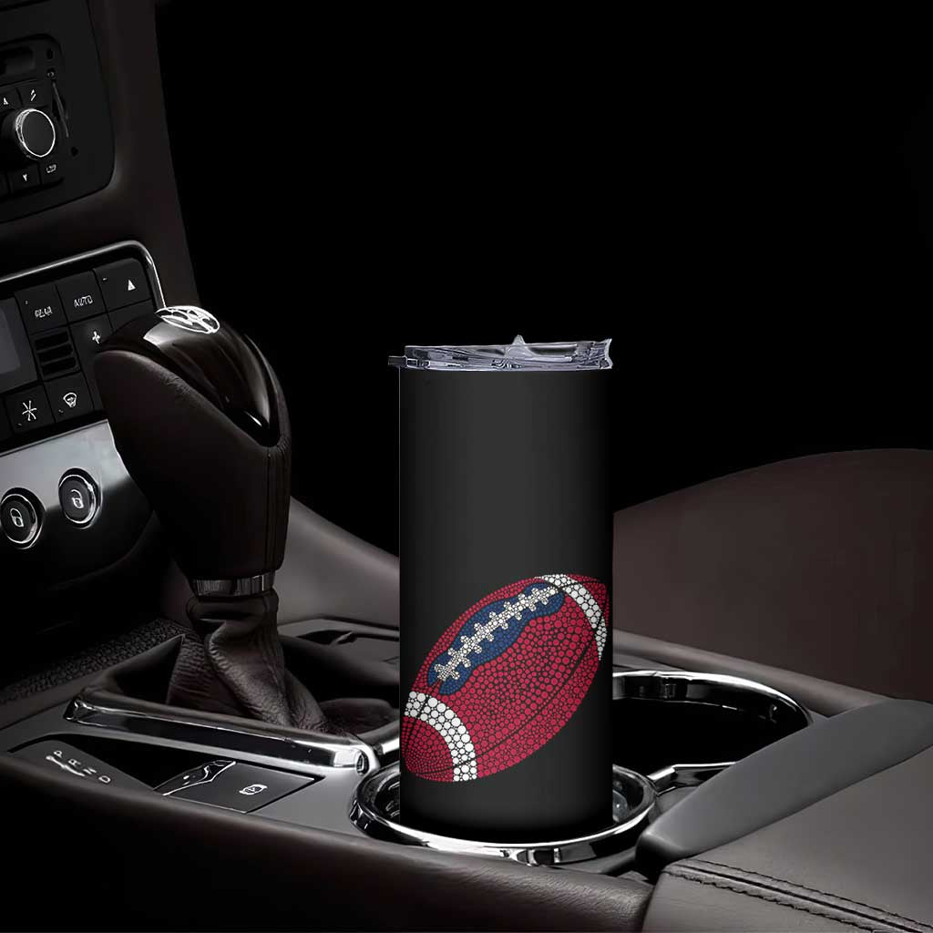 Patriotic Polka Dot Football Skinny Tumbler Dot Day Gift