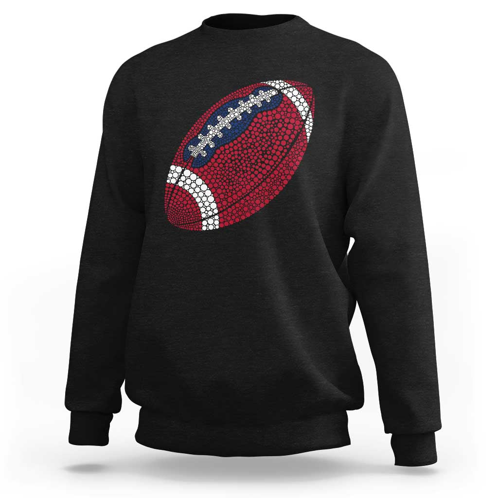 Patriotic Polka Dot Football Sweatshirt Dot Day Gift