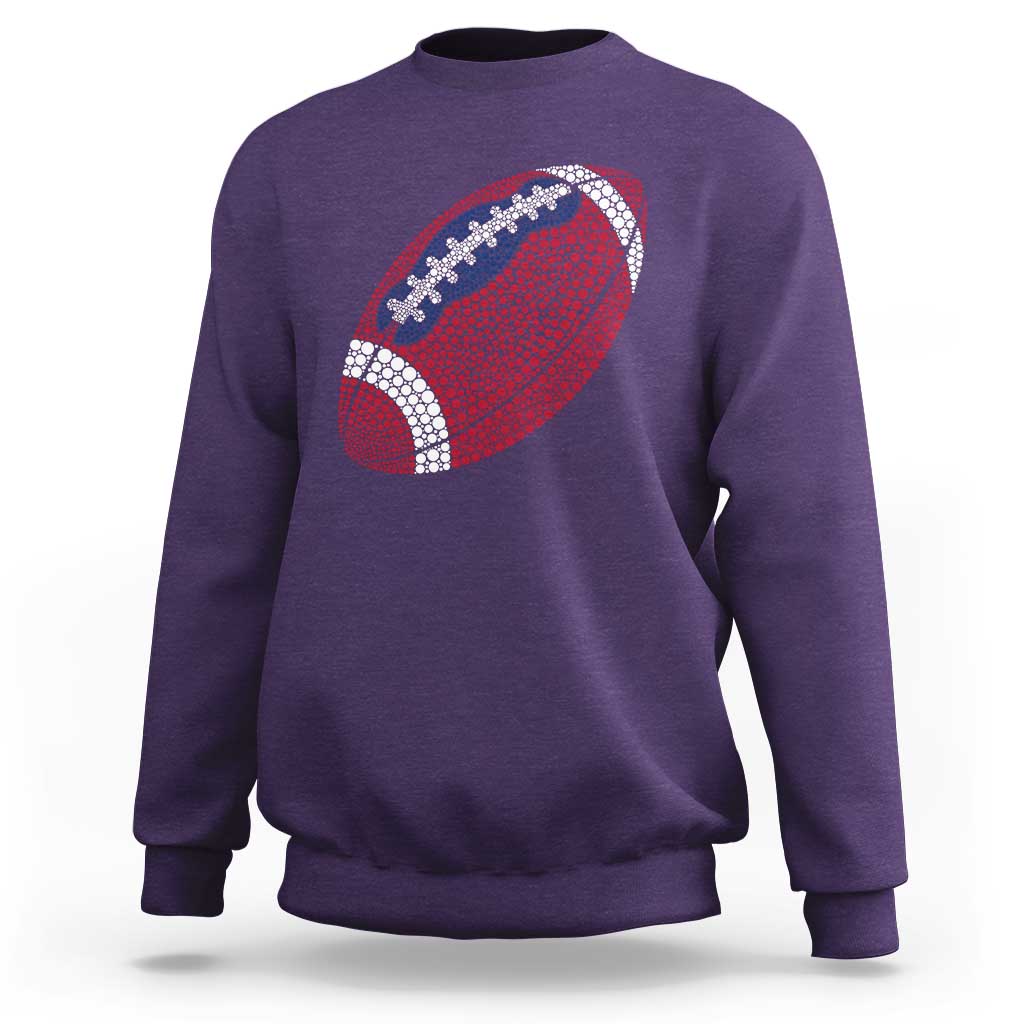 Patriotic Polka Dot Football Sweatshirt Dot Day Gift