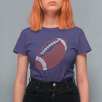 Patriotic Polka Dot Football T Shirt For Women Dot Day Gift