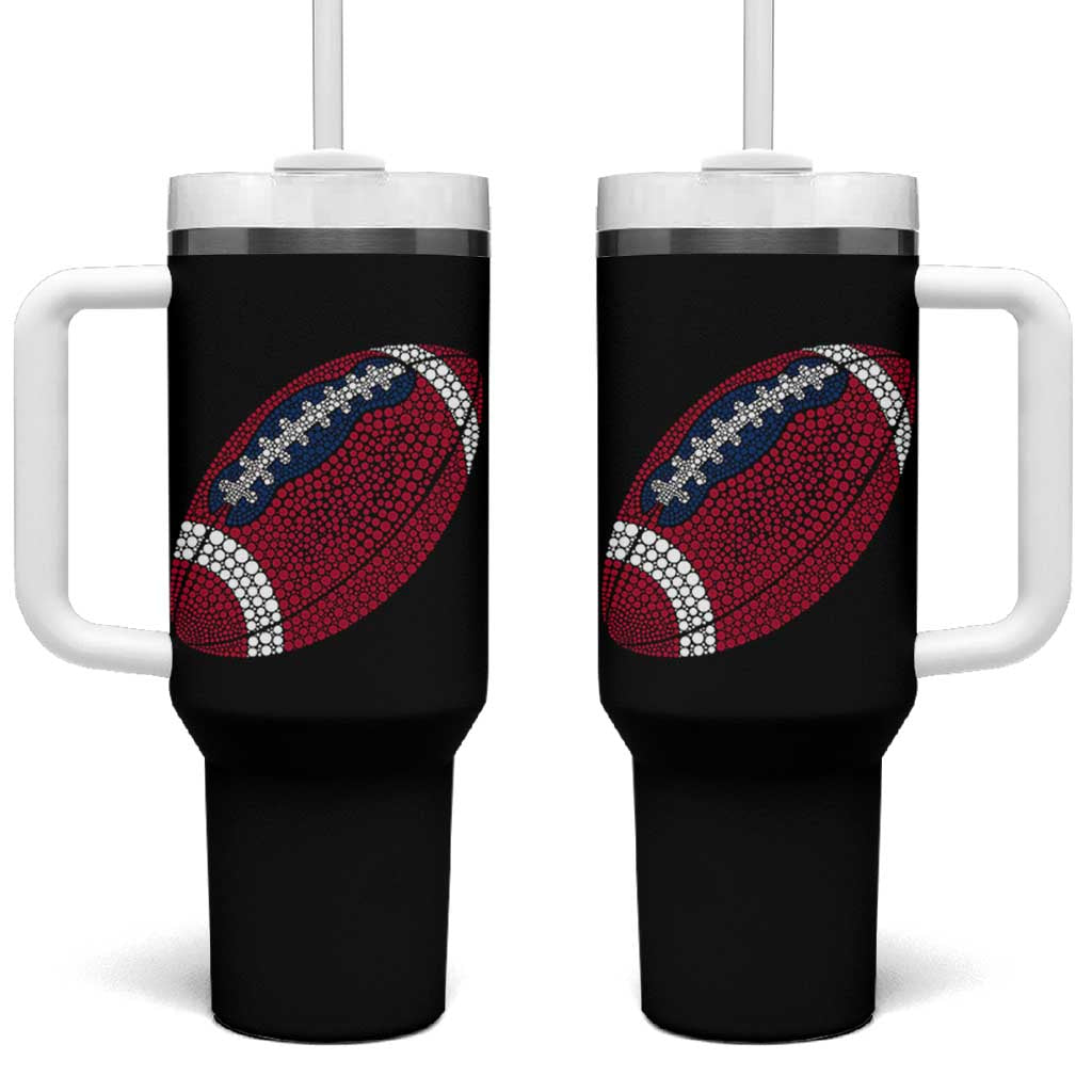 Patriotic Polka Dot Football Tumbler With Handle Dot Day Gift