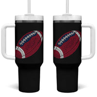 Patriotic Polka Dot Football Tumbler With Handle Dot Day Gift