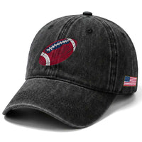 Patriotic Polka Dot Football Washed Cotton Baseball Cap Dot Day Gift