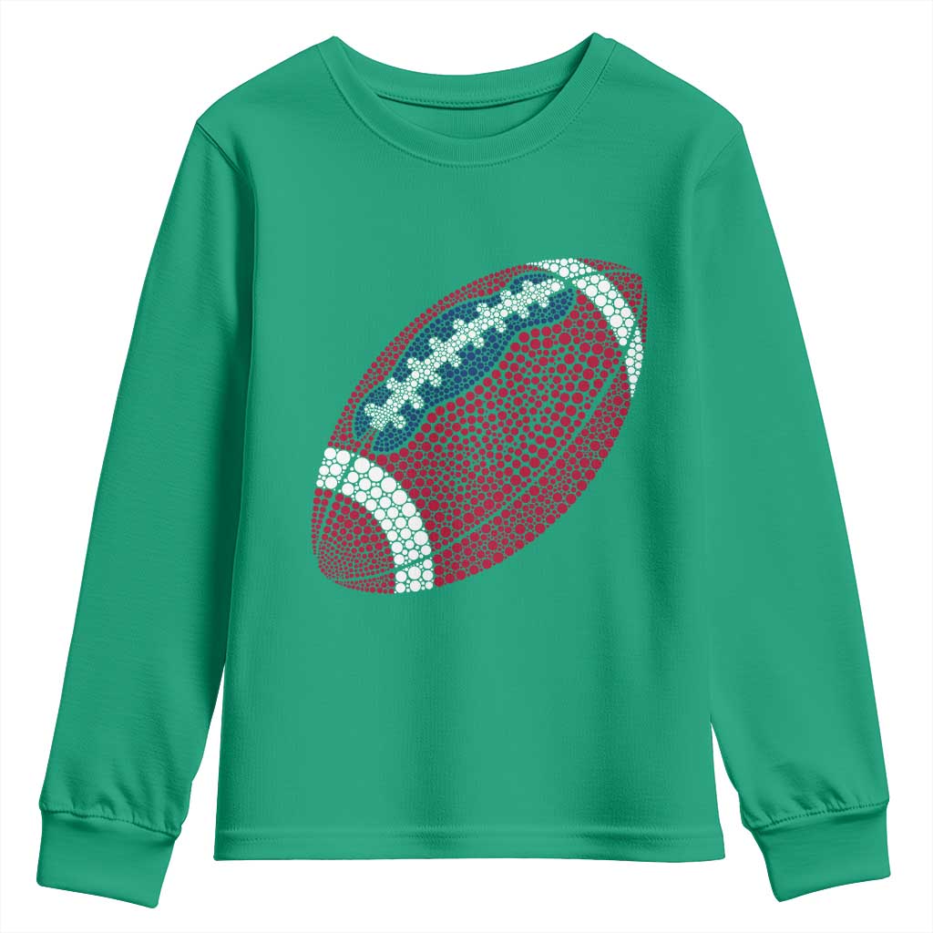 Patriotic Polka Dot Football Youth Sweatshirt Dot Day Gift
