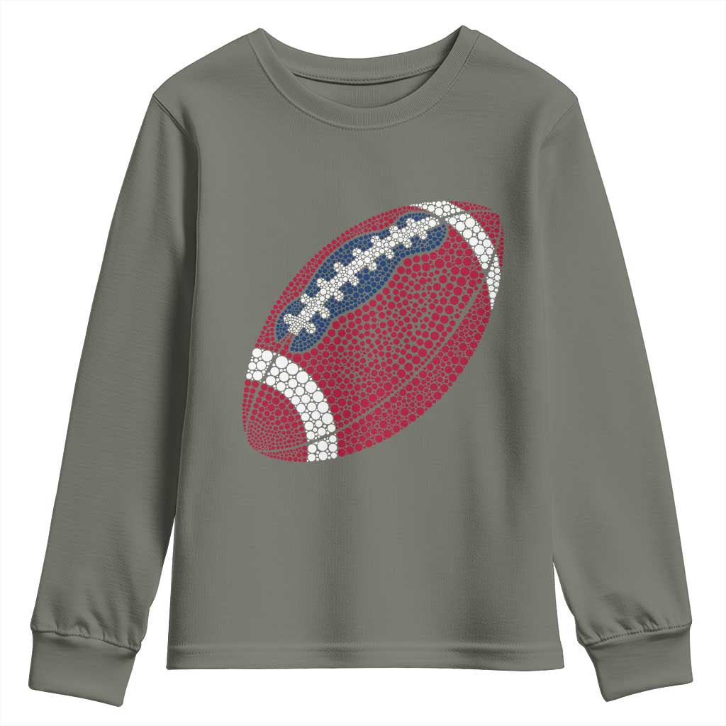 Patriotic Polka Dot Football Youth Sweatshirt Dot Day Gift