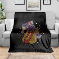 International Dot Day Hotdog Throw Blanket Red White Blue Polka Dots