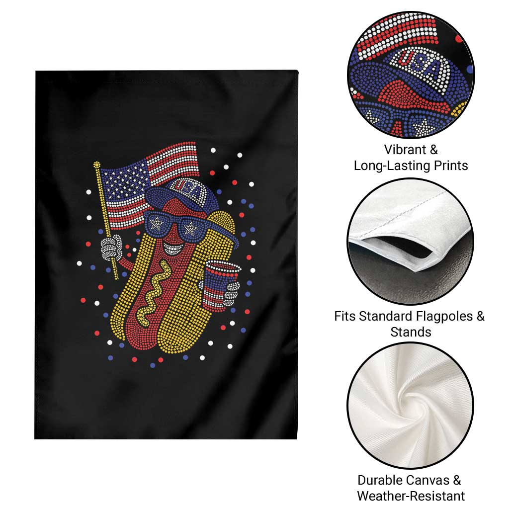 International Dot Day Hotdog Garden Flag Red White Blue Polka Dots
