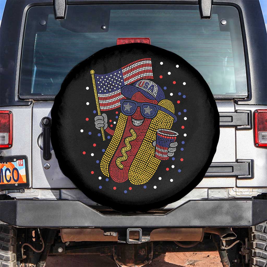 International Dot Day Hotdog Spare Tire Cover Red White Blue Polka Dots