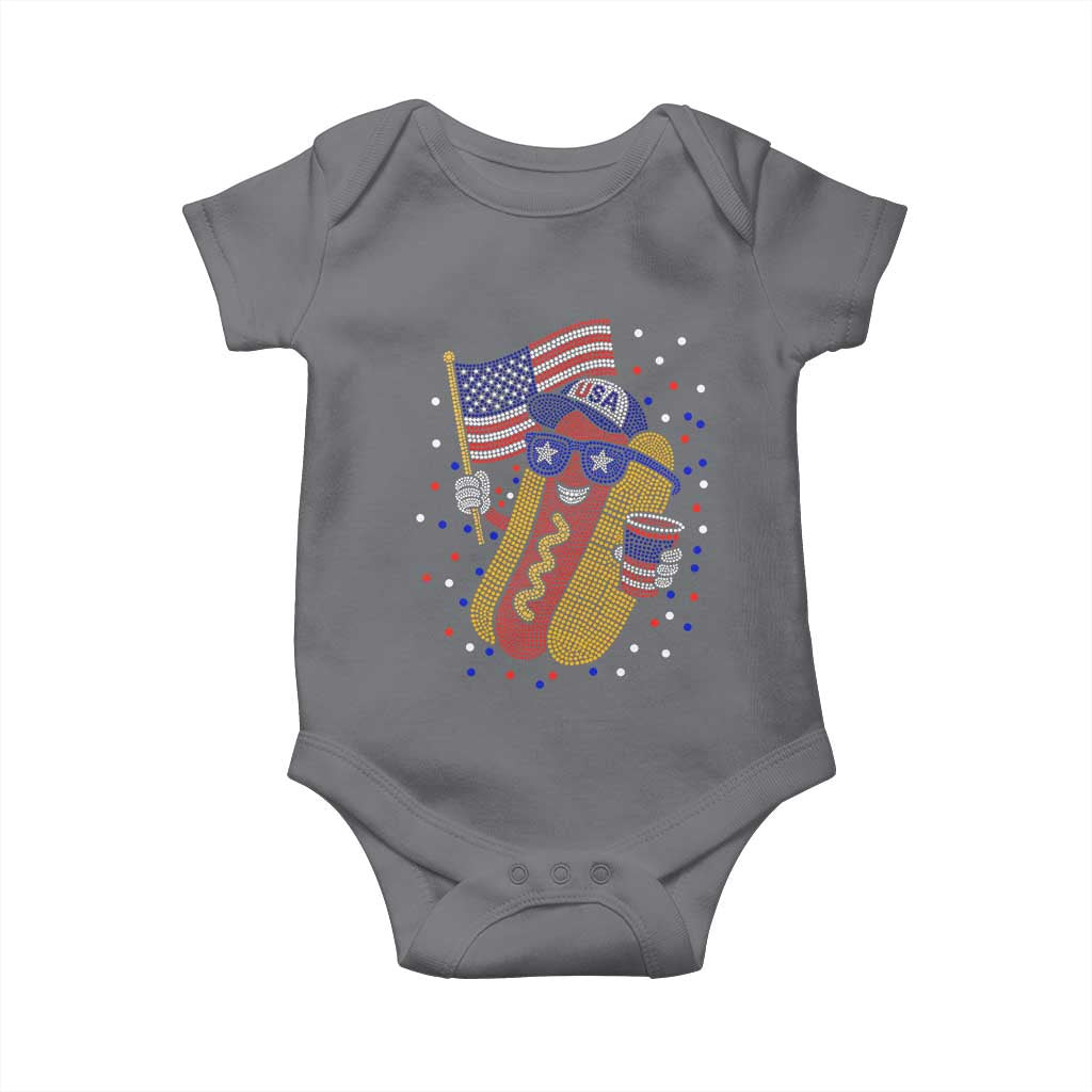 International Dot Day Hotdog Baby Onesie Red White Blue Polka Dots
