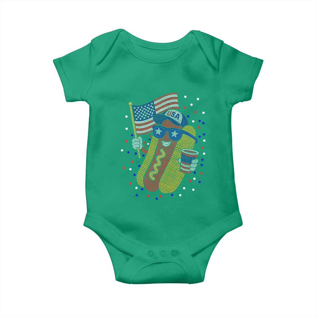 International Dot Day Hotdog Baby Onesie Red White Blue Polka Dots