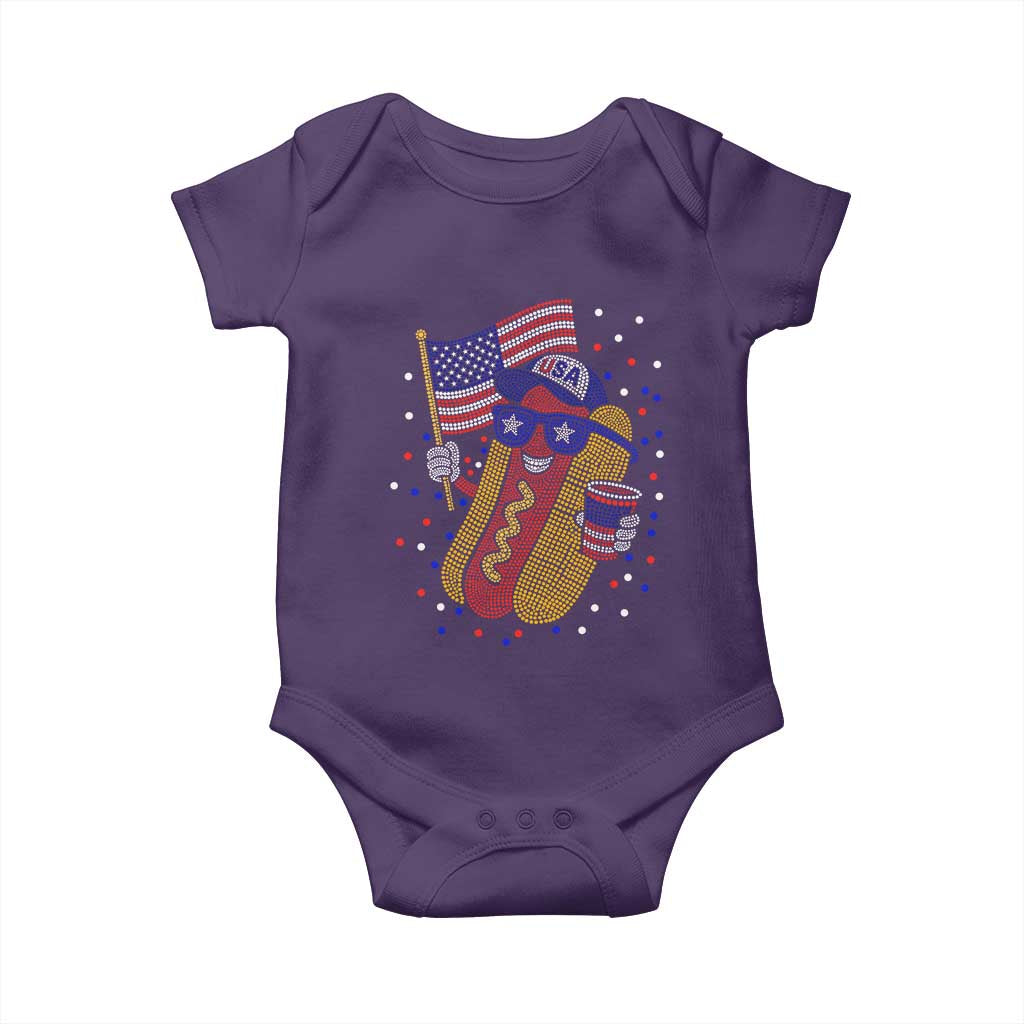 International Dot Day Hotdog Baby Onesie Red White Blue Polka Dots
