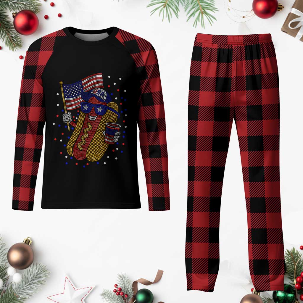 International Dot Day Hotdog Plaid Pajama Set Red White Blue Polka Dots