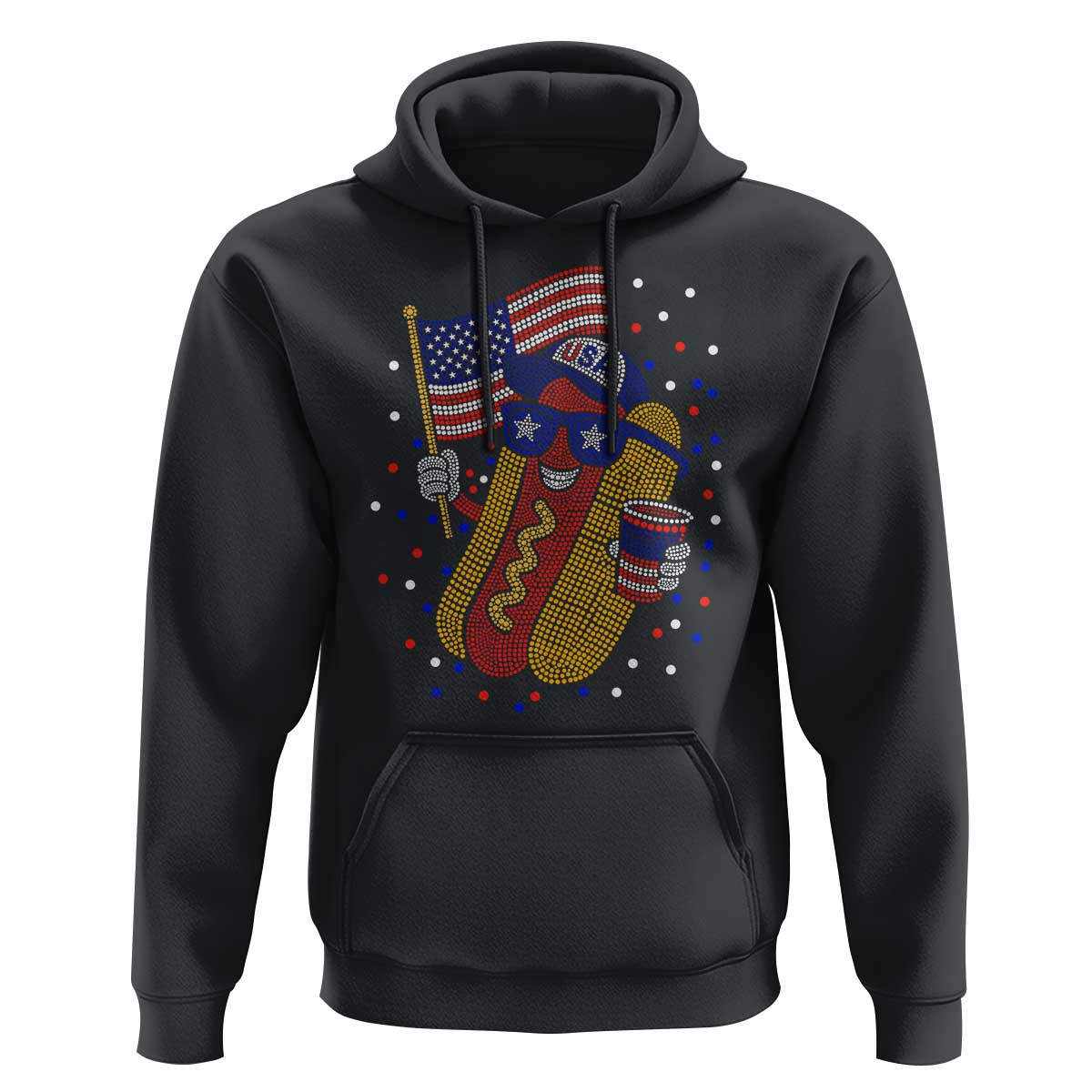 International Dot Day Hotdog Hoodie Red White Blue Polka Dots
