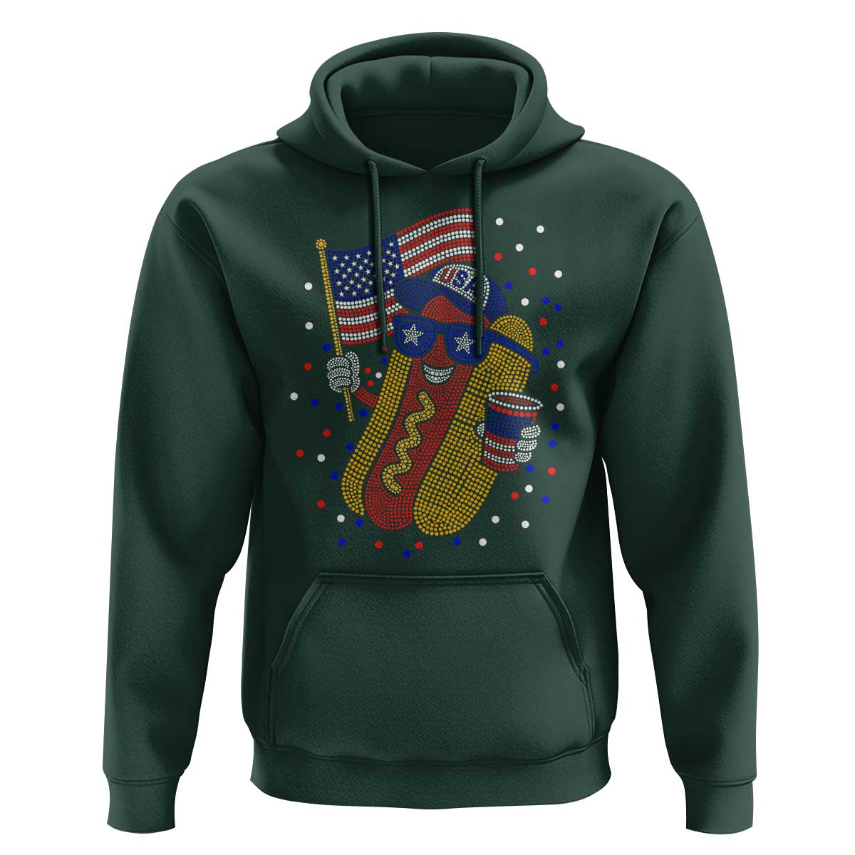 International Dot Day Hotdog Hoodie Red White Blue Polka Dots