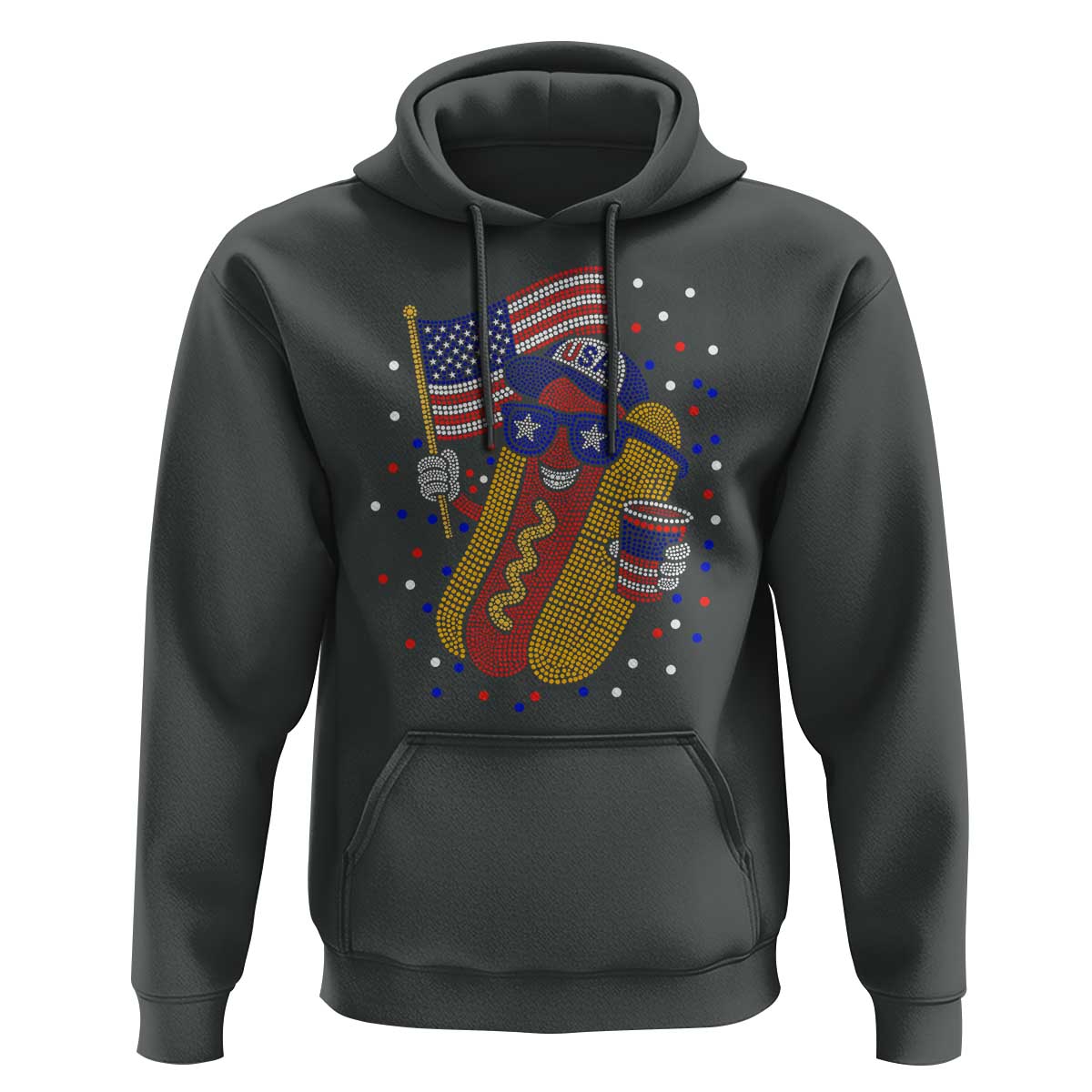 International Dot Day Hotdog Hoodie Red White Blue Polka Dots