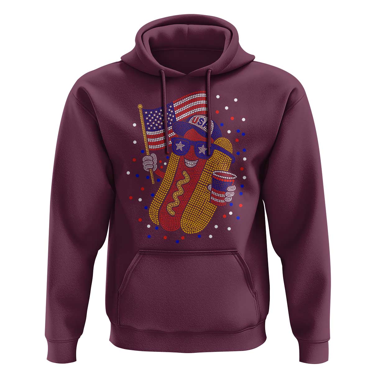 International Dot Day Hotdog Hoodie Red White Blue Polka Dots