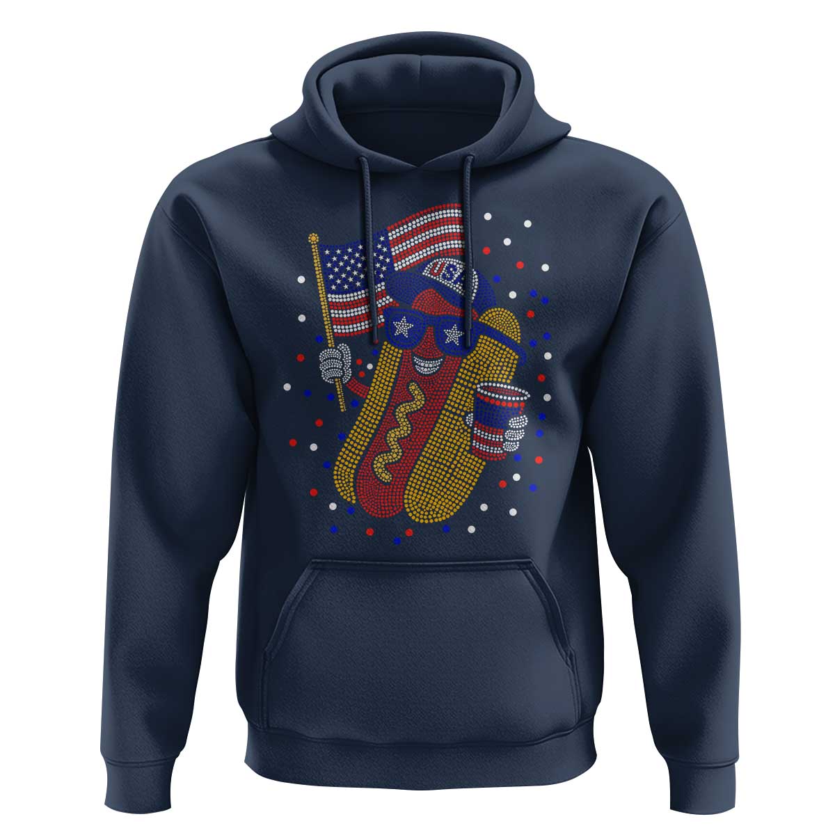 International Dot Day Hotdog Hoodie Red White Blue Polka Dots