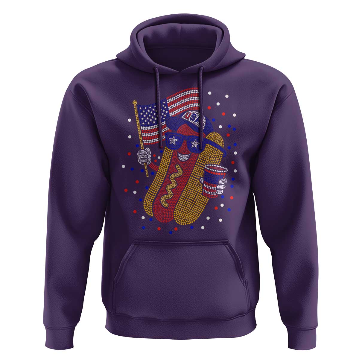 International Dot Day Hotdog Hoodie Red White Blue Polka Dots