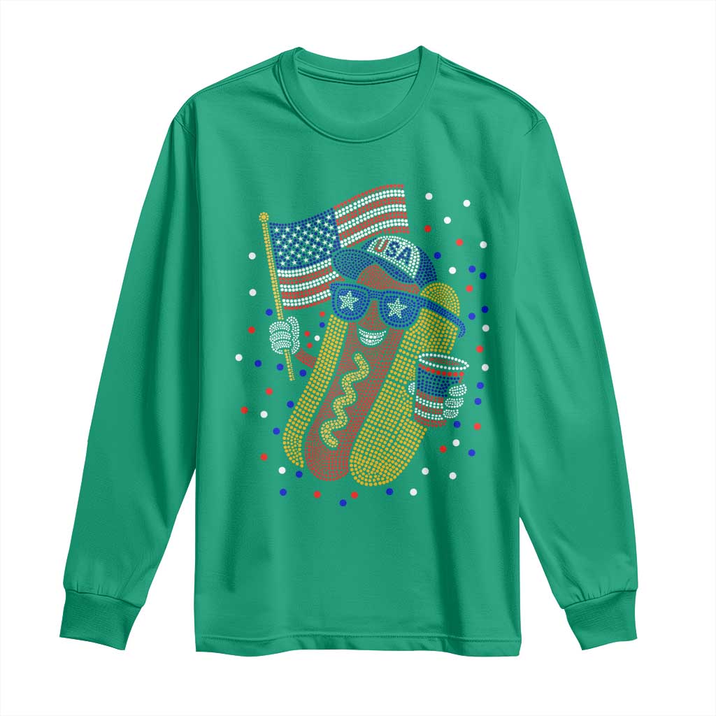 International Dot Day Hotdog Long Sleeve Shirt Red White Blue Polka Dots