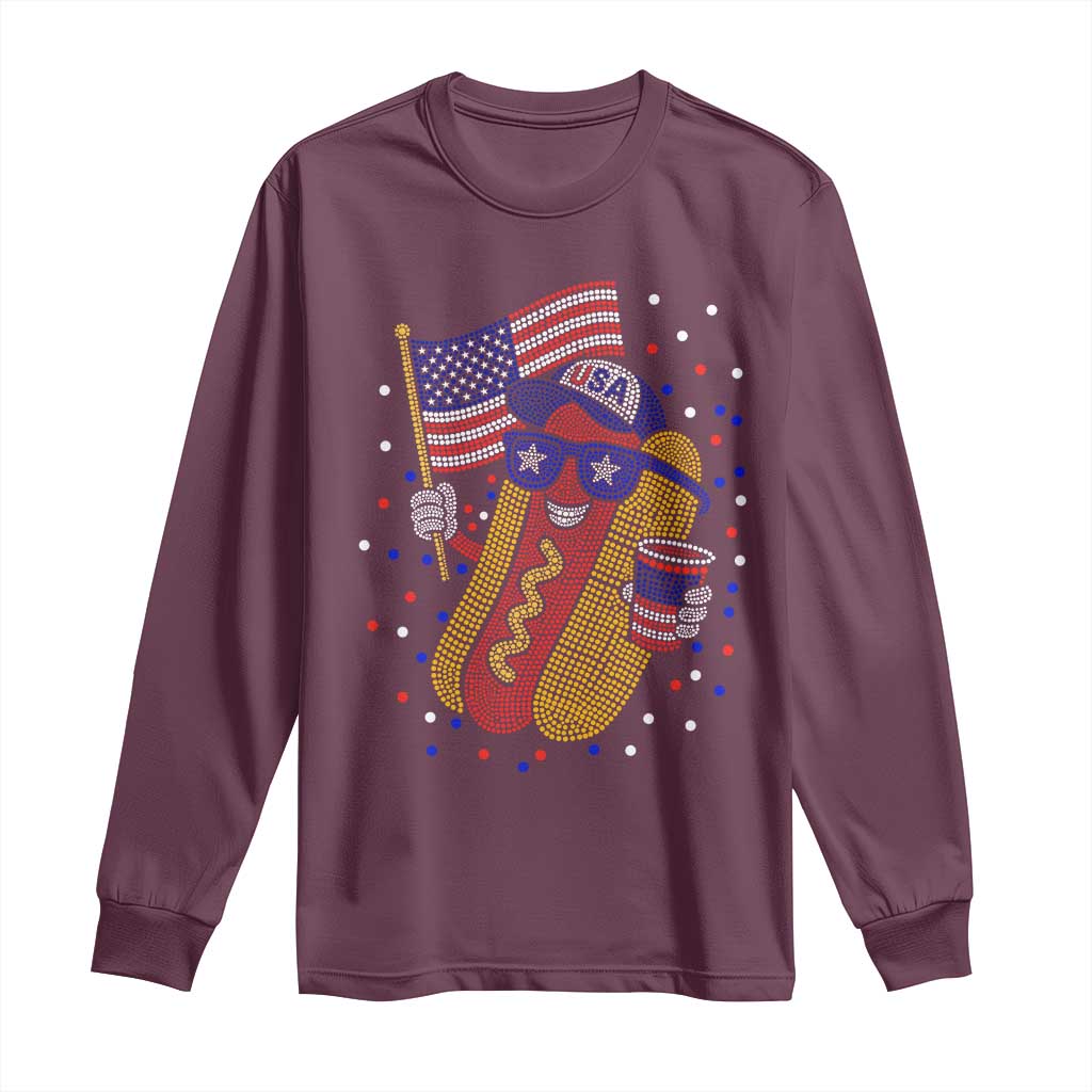 International Dot Day Hotdog Long Sleeve Shirt Red White Blue Polka Dots
