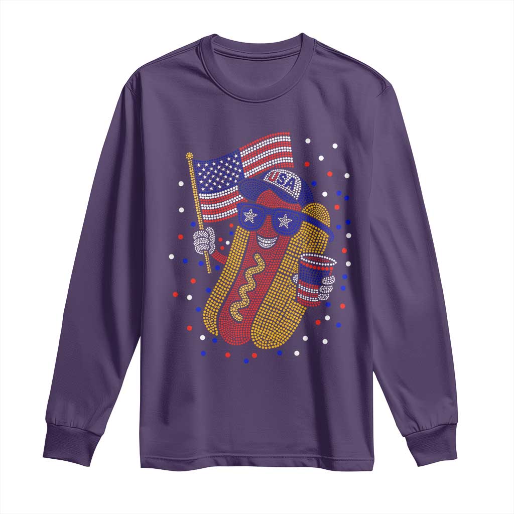 International Dot Day Hotdog Long Sleeve Shirt Red White Blue Polka Dots