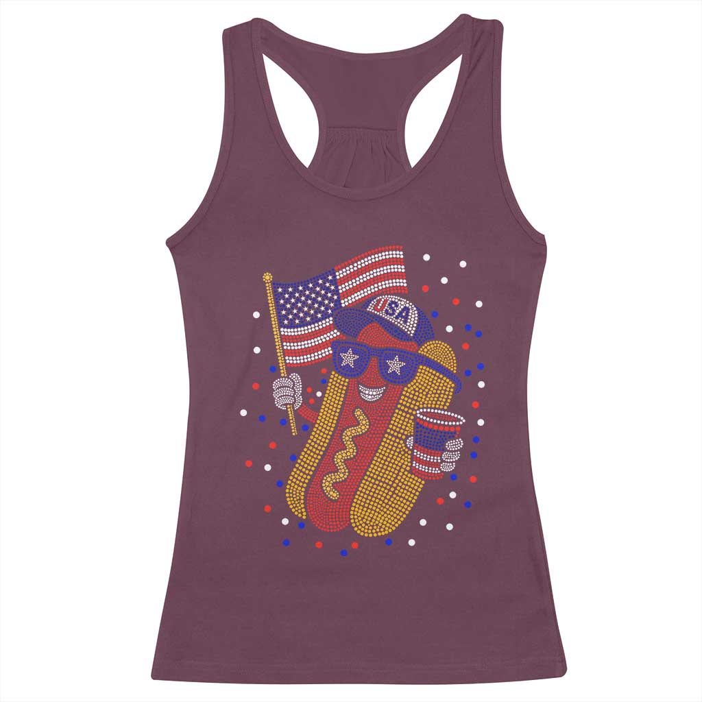 International Dot Day Hotdog Racerback Tank Top Red White Blue Polka Dots