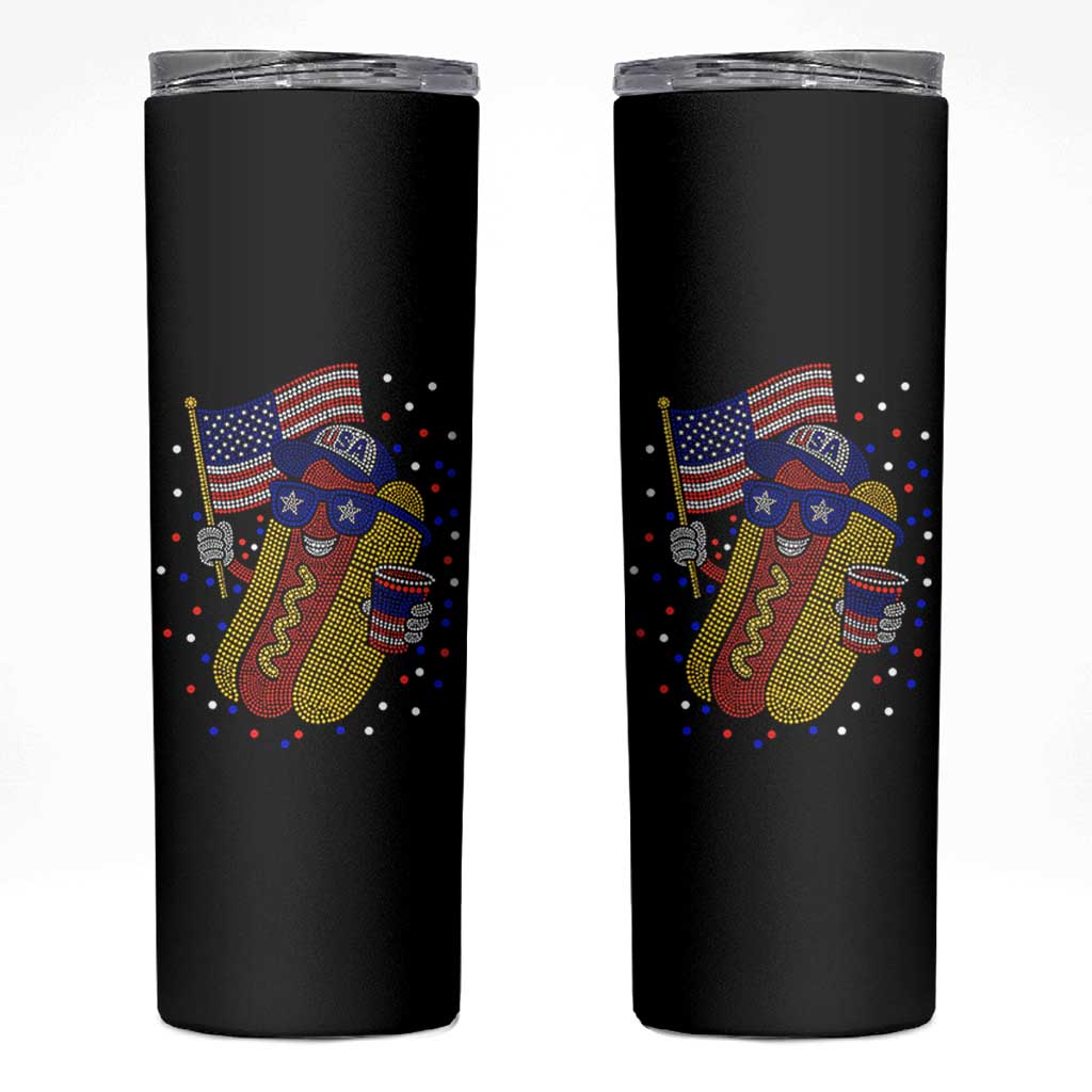 International Dot Day Hotdog Skinny Tumbler Red White Blue Polka Dots