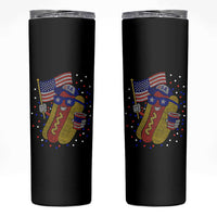 International Dot Day Hotdog Skinny Tumbler Red White Blue Polka Dots