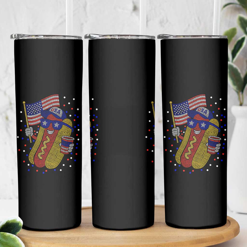International Dot Day Hotdog Skinny Tumbler Red White Blue Polka Dots