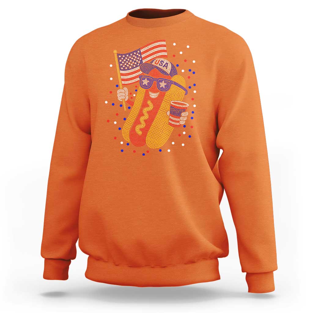 International Dot Day Hotdog Sweatshirt Red White Blue Polka Dots