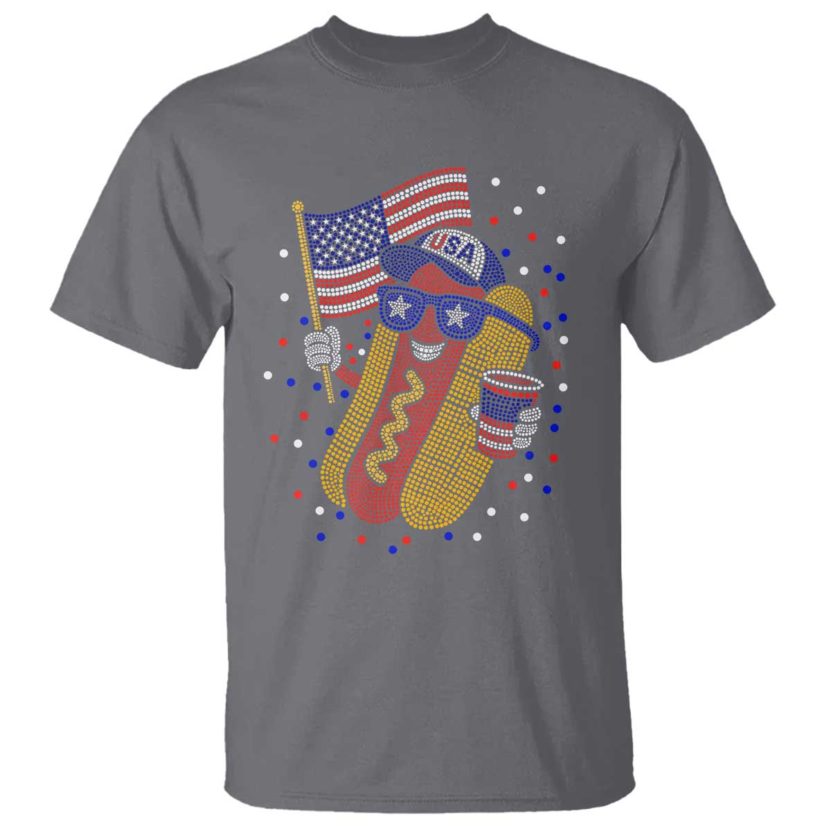 International Dot Day Hotdog T Shirt Red White Blue Polka Dots