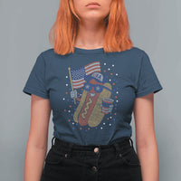 International Dot Day Hotdog T Shirt For Women Red White Blue Polka Dots
