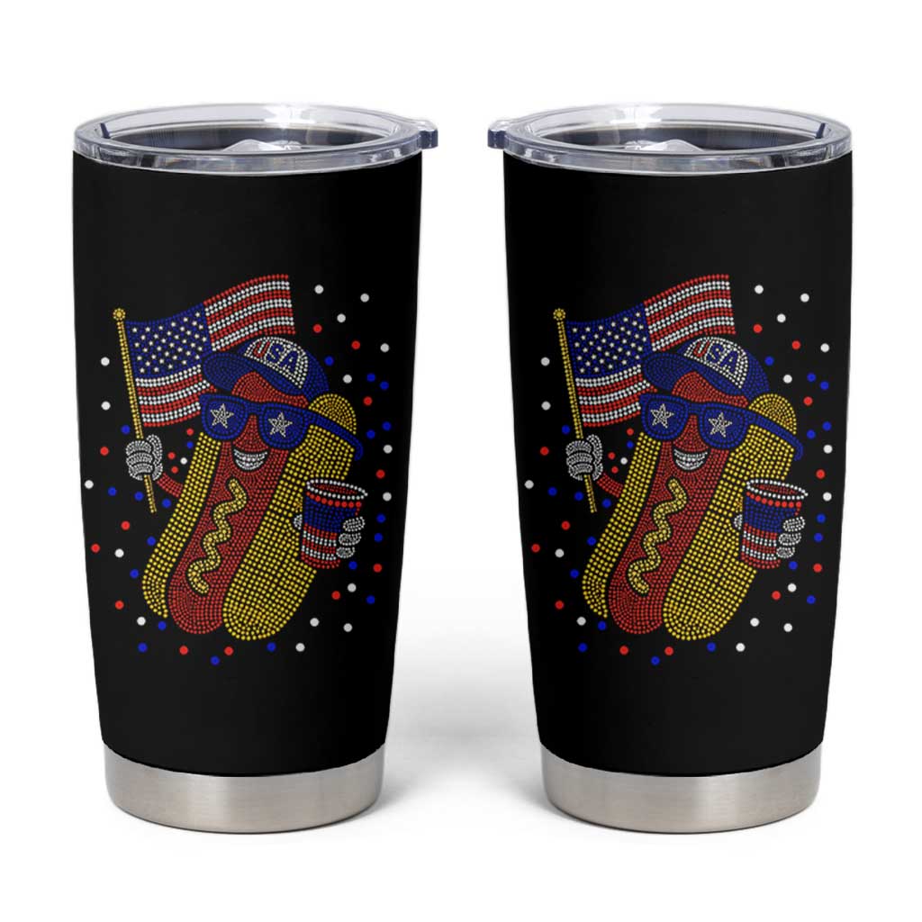 International Dot Day Hotdog Tumbler Cup Red White Blue Polka Dots