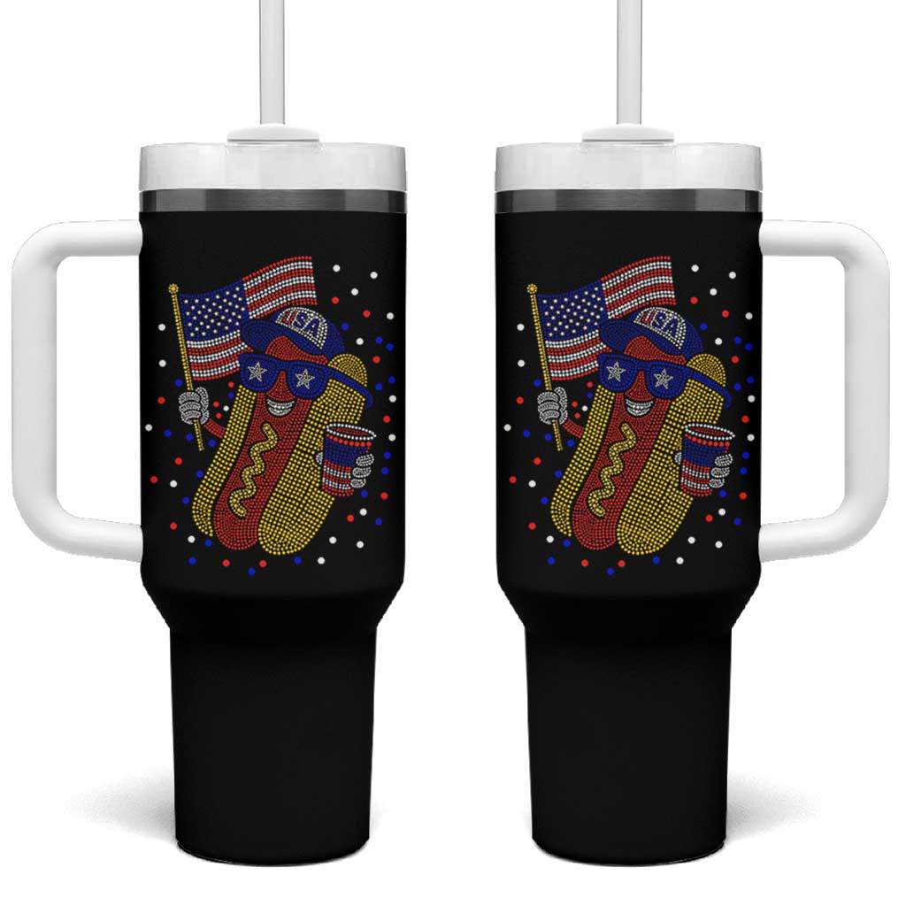 International Dot Day Hotdog Tumbler With Handle Red White Blue Polka Dots