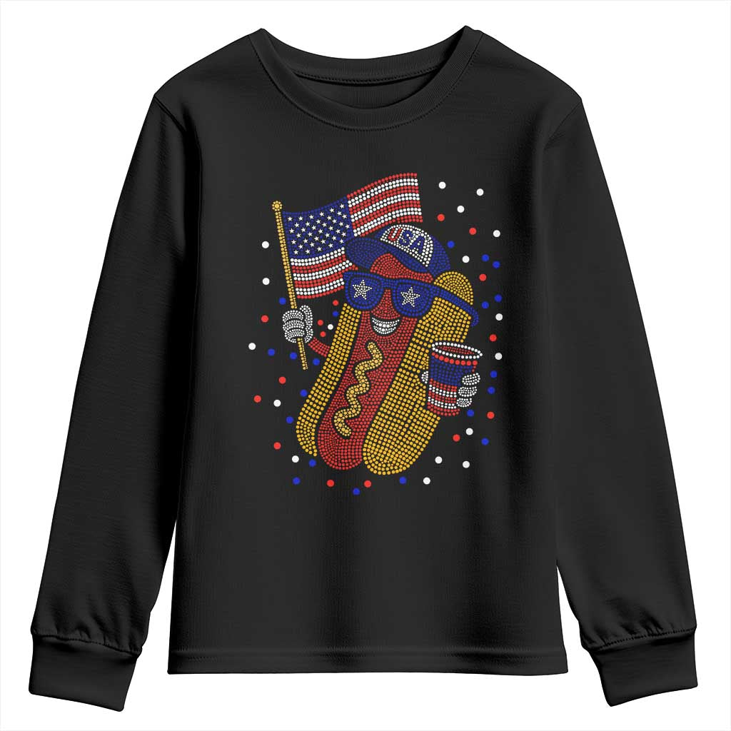 International Dot Day Hotdog Youth Sweatshirt Red White Blue Polka Dots