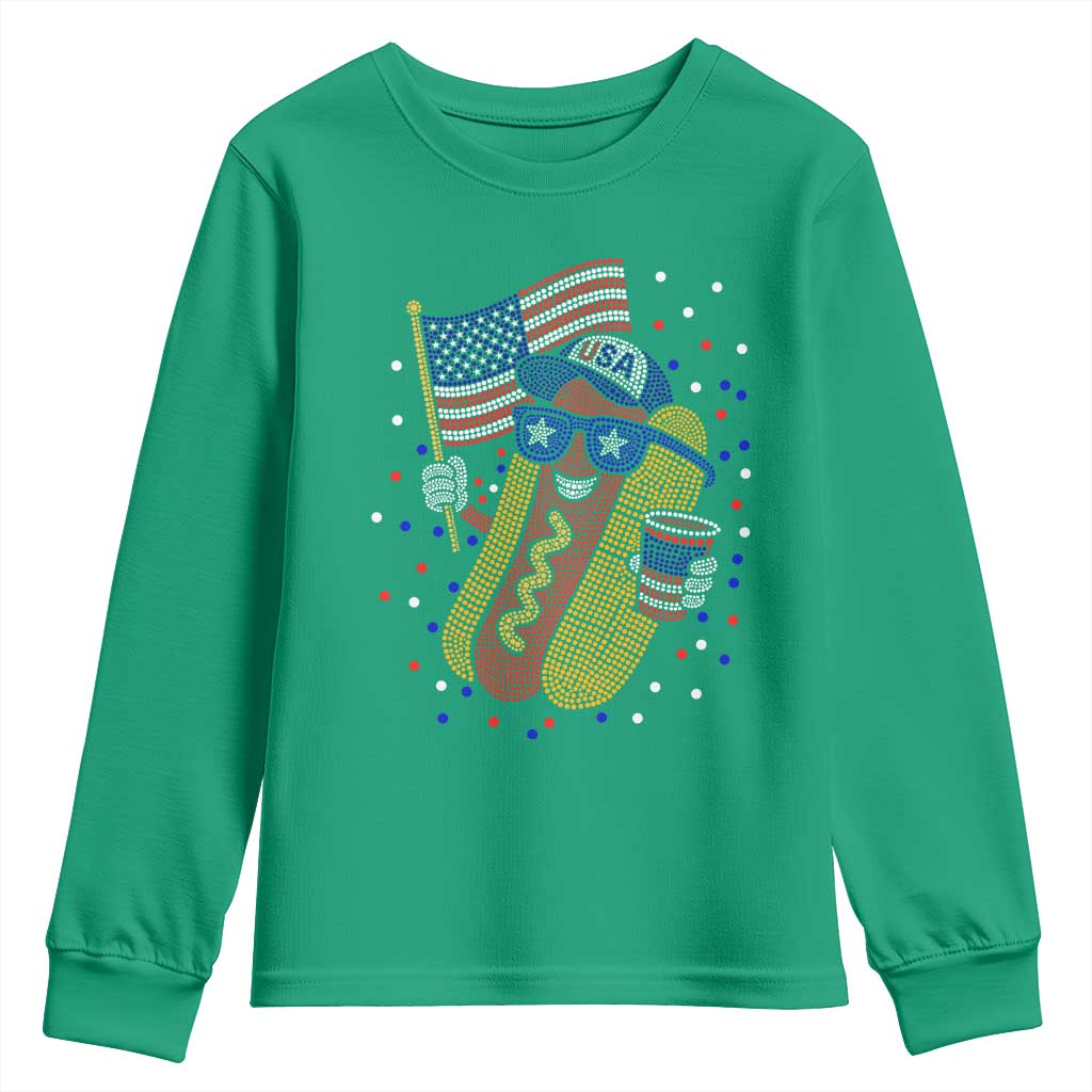 International Dot Day Hotdog Youth Sweatshirt Red White Blue Polka Dots