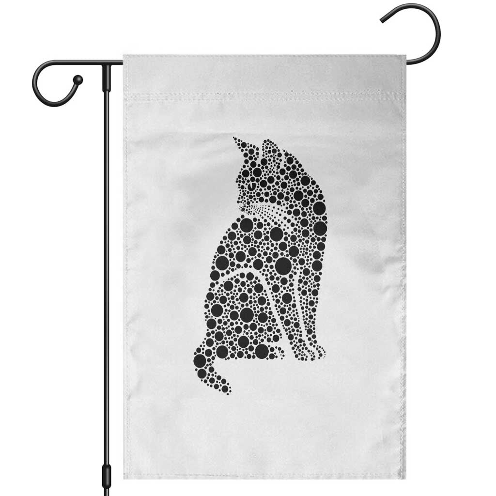 Polka Dot Black Cat Garden Flag International Dot Day Gift